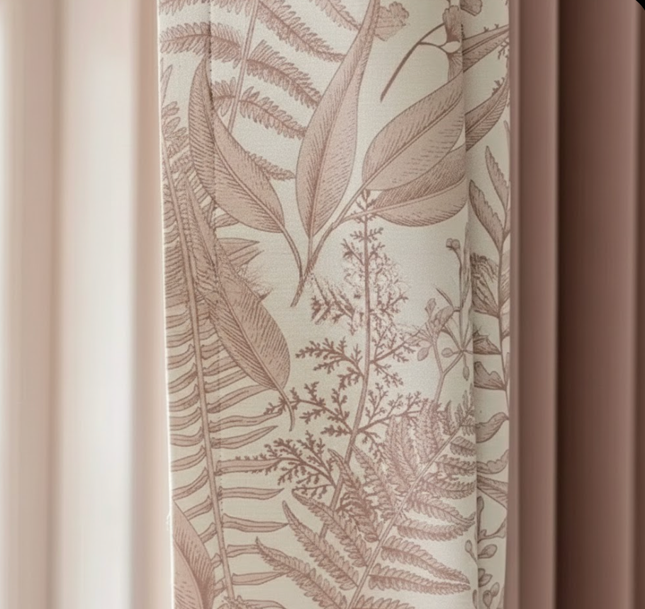 Rideau décoratif rose pâle en chenille, ambiance douce et finition haut de gamme | Matina | Instant Rideau
