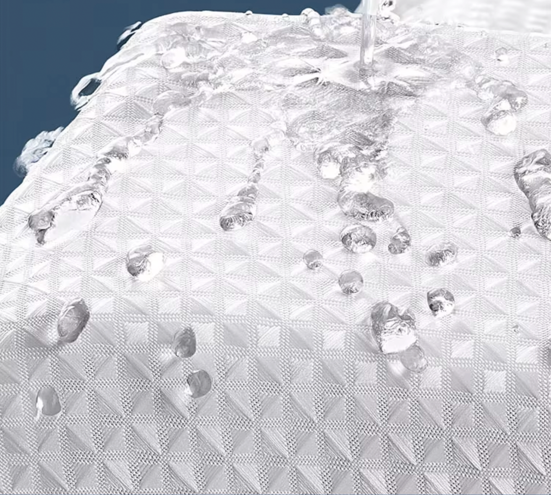 Rideau de douche blanc en tissu gaufre résistant, protection contre l’humidité | Gofry | Instant Rideau
