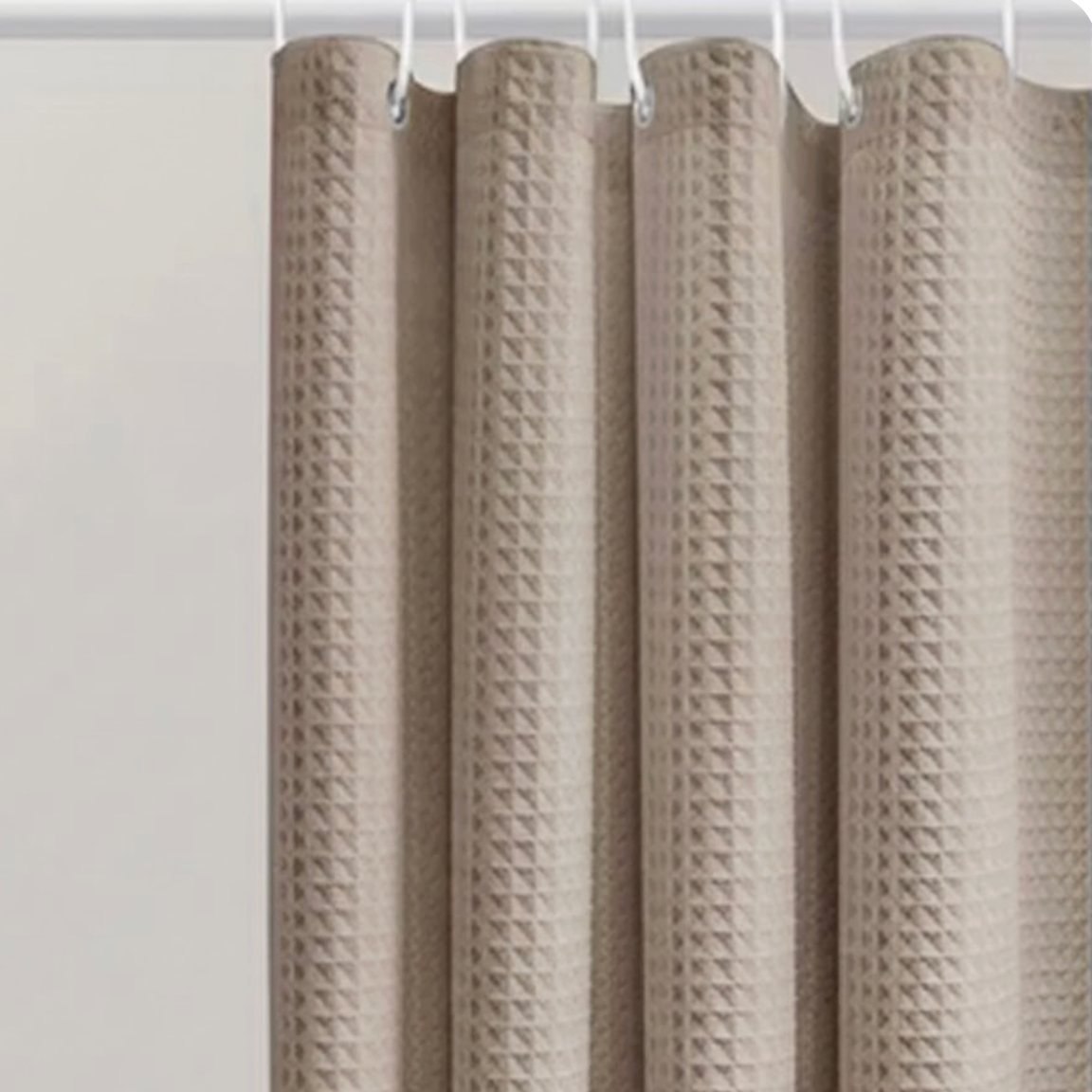 Rideau de douche marron épais effet gaufre, imperméable et anti-moisissure | Gofry | Instant Rideau
