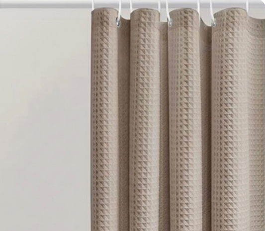 Rideau de douche marron épais effet gaufre, imperméable et anti-moisissure | Gofry | Instant Rideau
