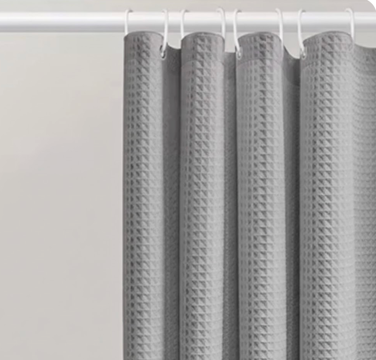 Rideau de douche gris épais pour baignoire et douche salle de bain | Gofry | Instant Rideau