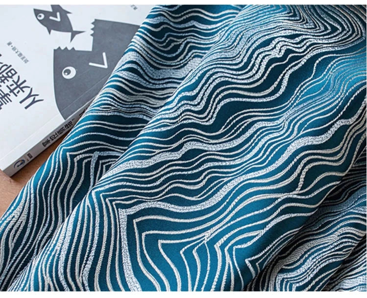 Rideau en jacquard bleu | Prestigia | Instant Rideau Bleu / L150 x H250 / Oeillets