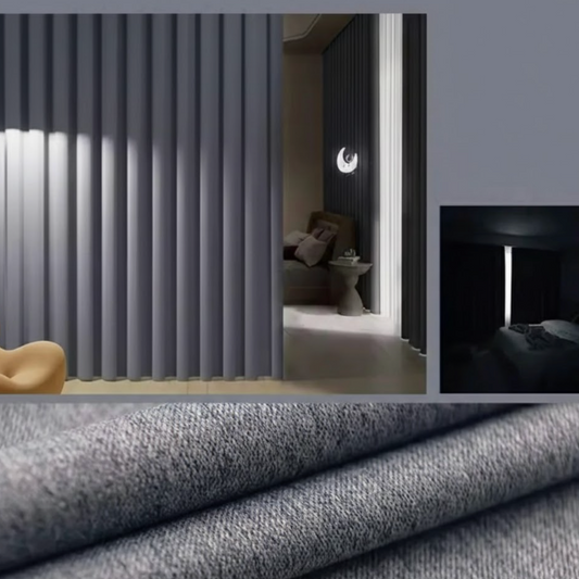 Rideau épais gris occultant et insonorisé, idéal pour réduire le bruit et créer un espace calme | Silencio | Instant Rideau