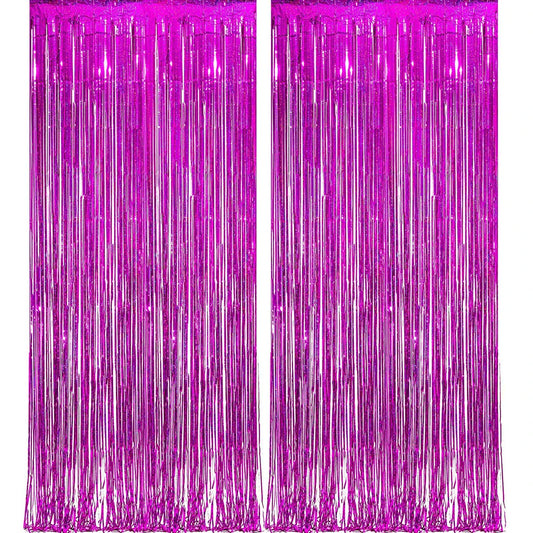 Rideau décoratif rose fuchsia brillant pour soirée Nouvel An | Instant Fêtes