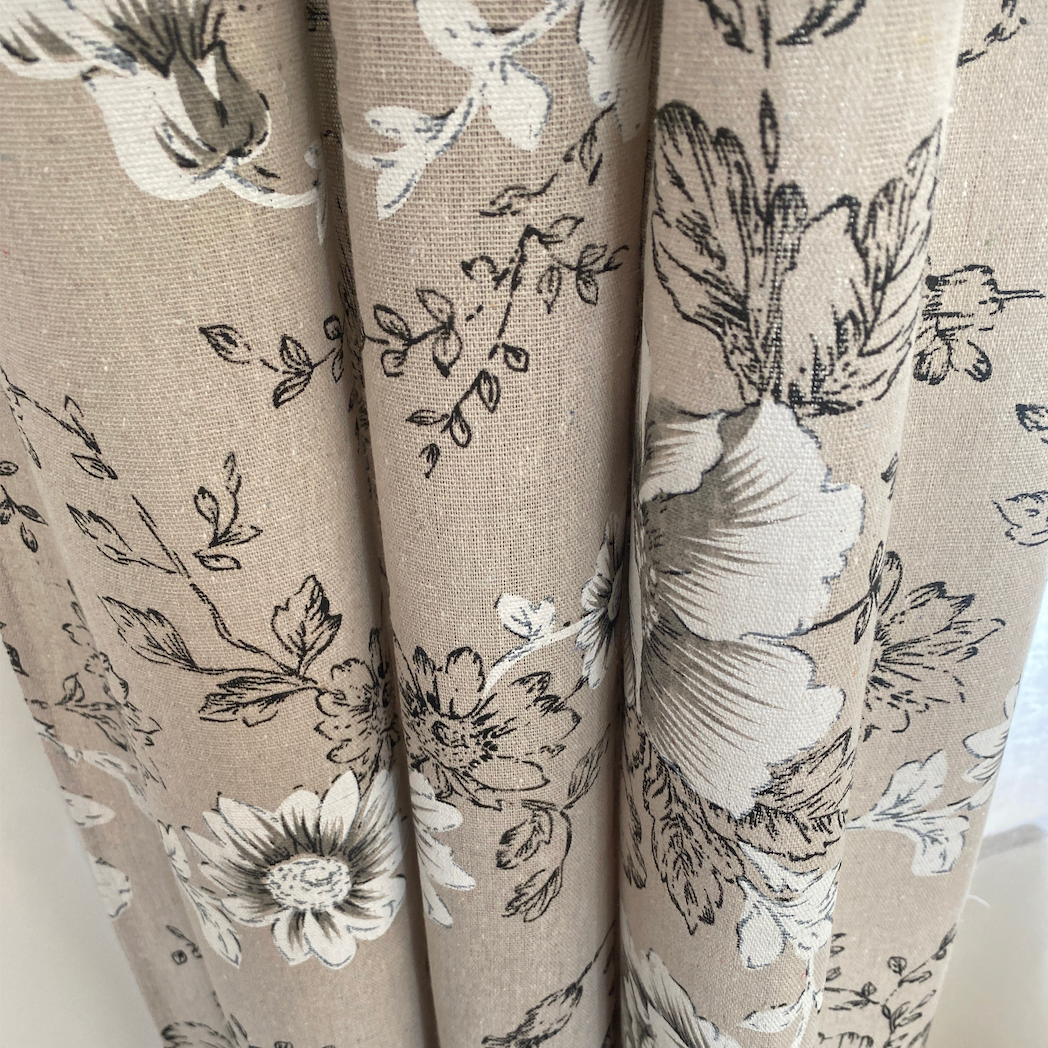 rideau floral haute qualite coton lin pivoine design salon tissu | cotale | Instant rideau