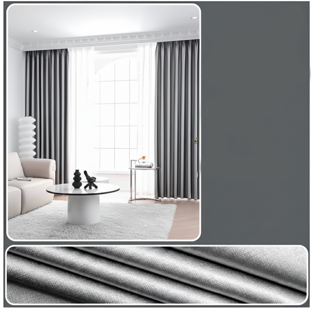 Rideau isolant thermique gris clair tissu | Throne | Instant Rideau