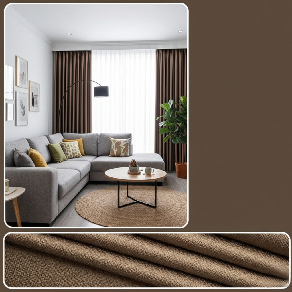 Rideau isolant thermique marron | Throne | Instant Rideau Marron / L100 x H200 / Galon fronceur