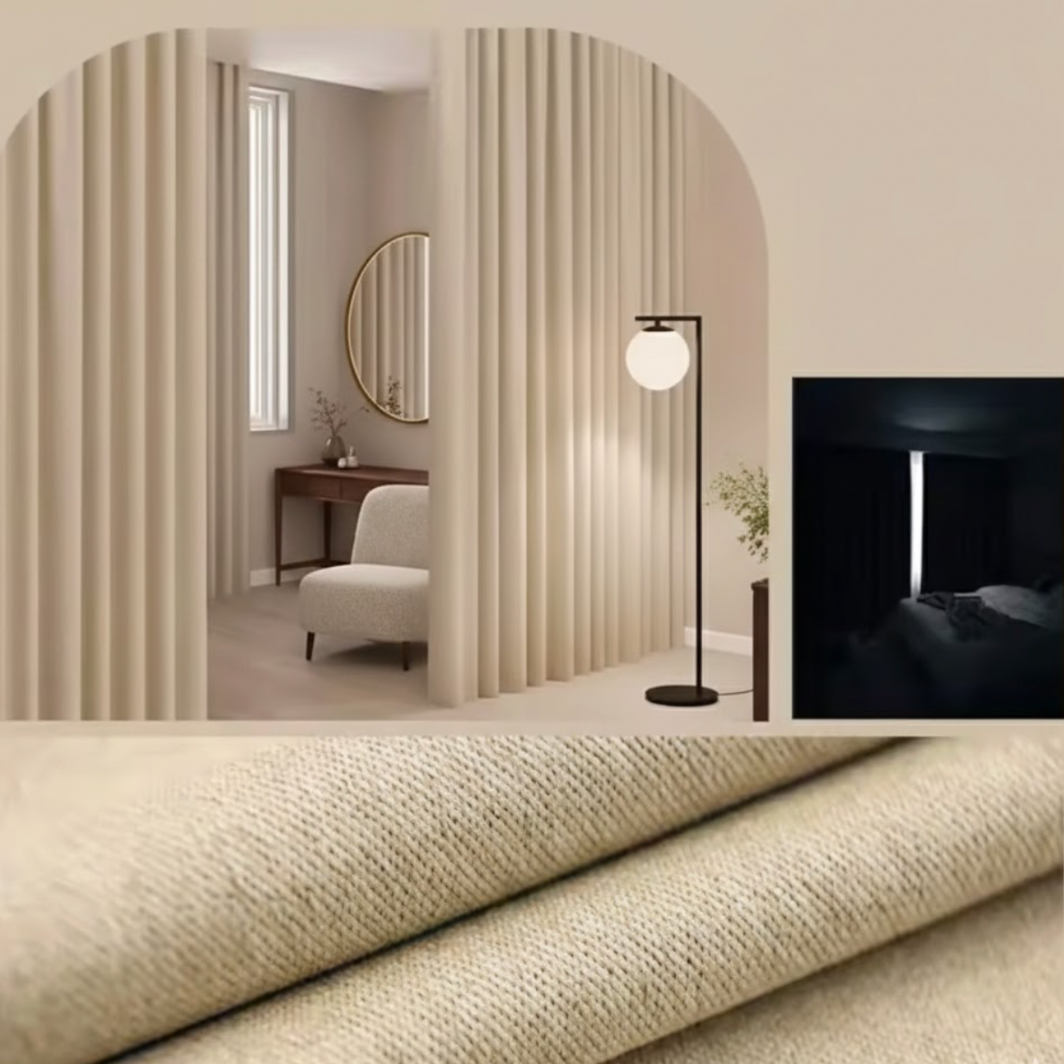 Rideau épais isolation phonique et confort visuel | Silencio | Instant Rideau