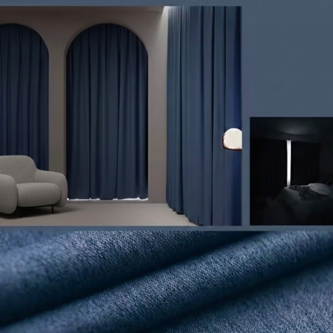 Rideau épais insonorisé et occultant pour grandes fenêtres et intérieur silencieux | Silencio | Instant Rideau