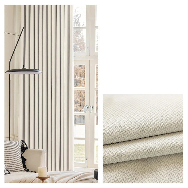 Rideau jacquard beige | Imperial | Instant Rideau Beige / L100 x H270 / Galon fronceur