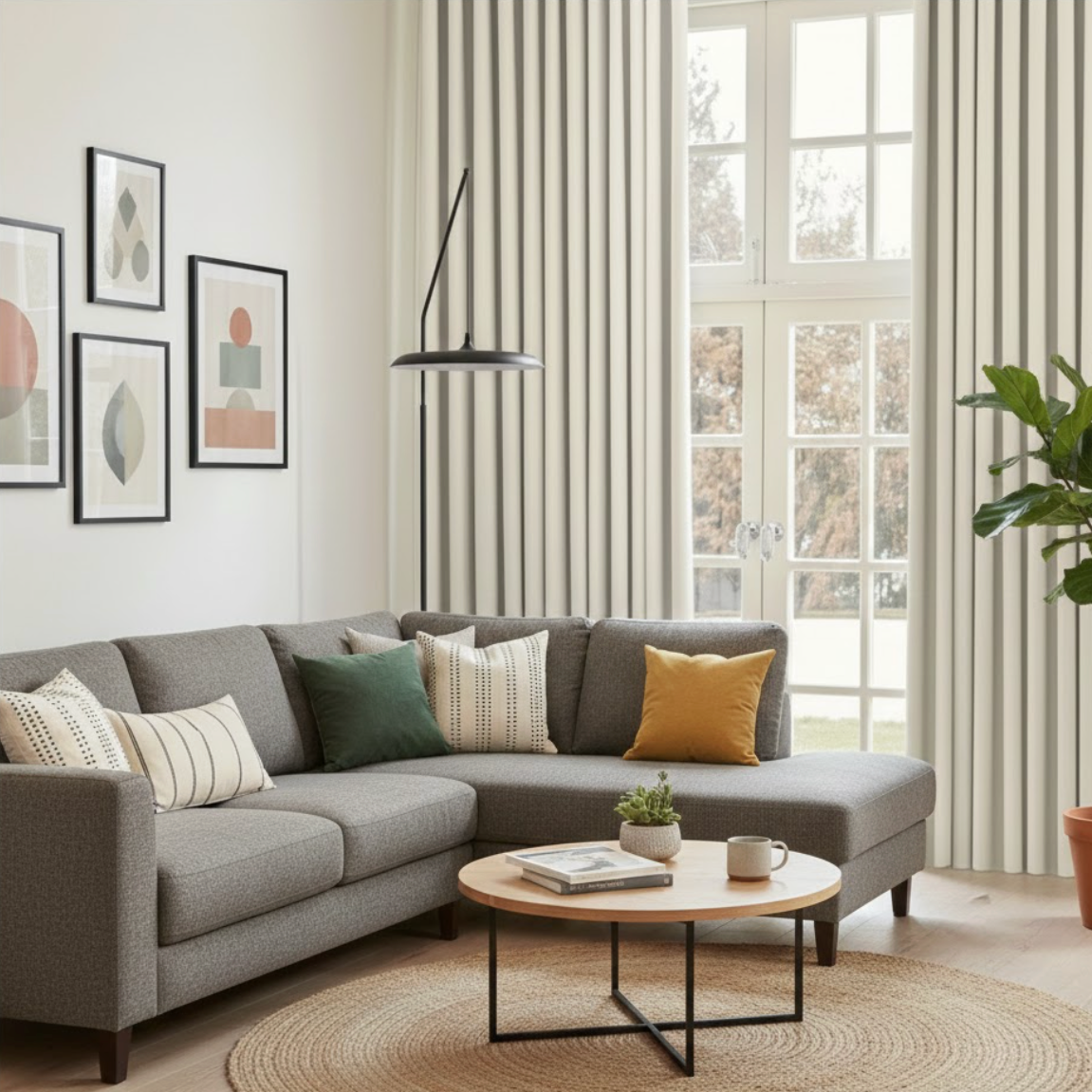 Rideau jacquard beige | Imperial | Instant Rideau