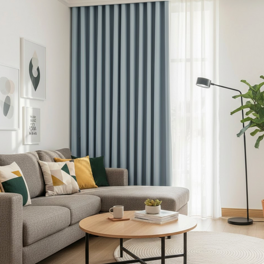 Rideau jacquard bleu occultant | Imperial | Instant rideau