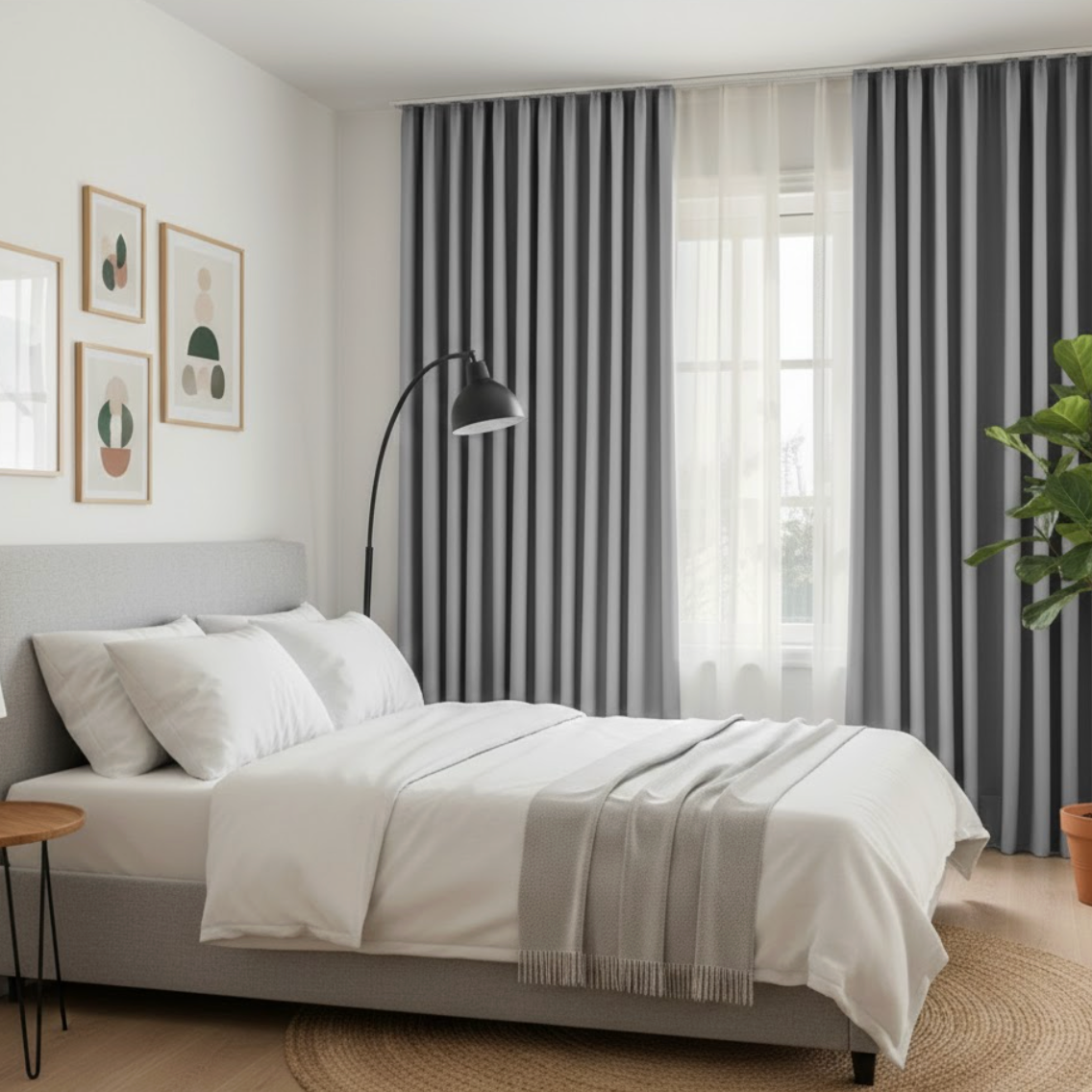 Rideau jacquard gris | Imperial | Instant rideau