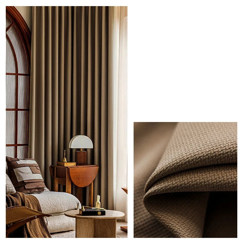 Rideau jacquard marron | Imperial | Instant Rideau Marron / L100 x H270 / Oeillets