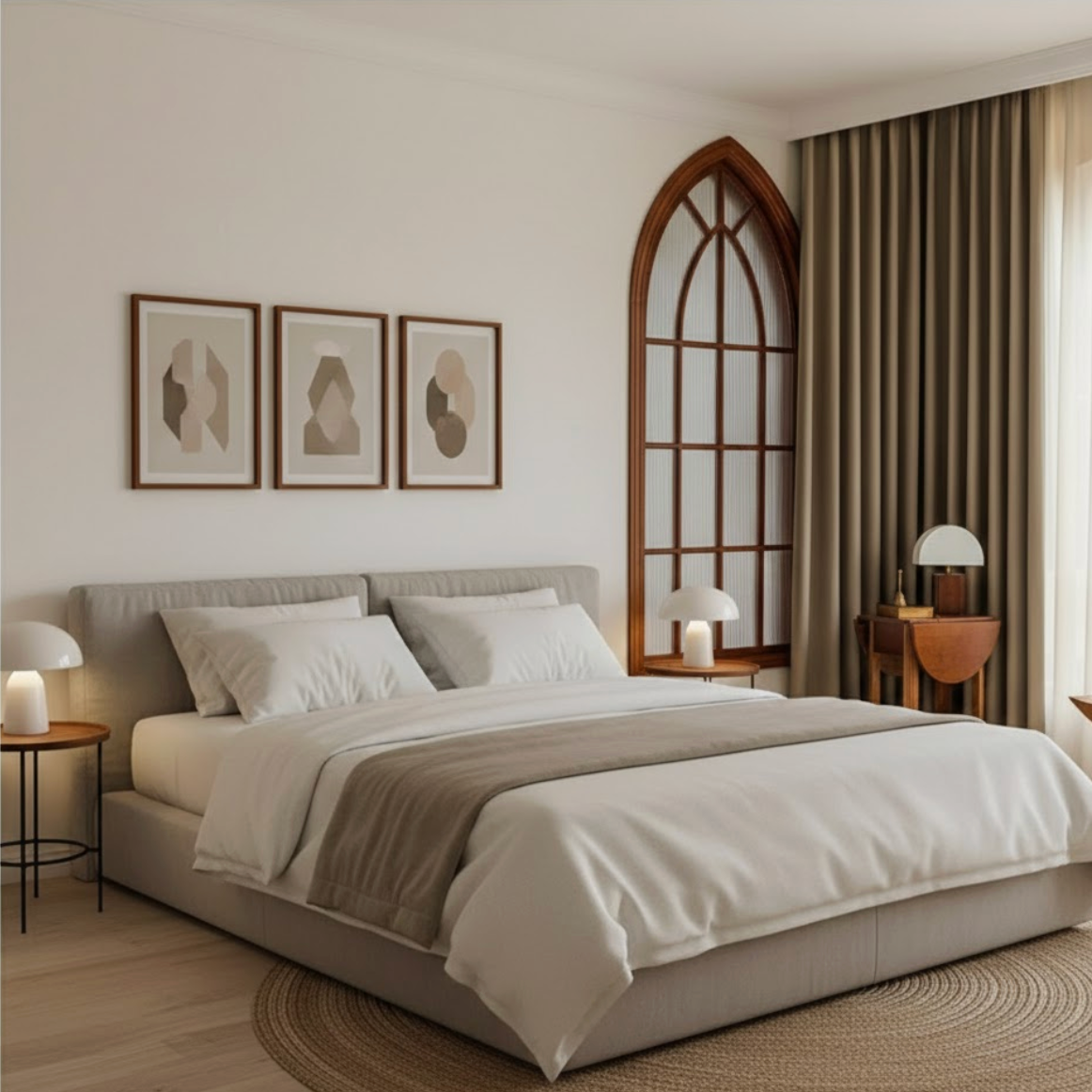 Rideau jacquard marron occultant chambre | Imperial | Instant Rideau