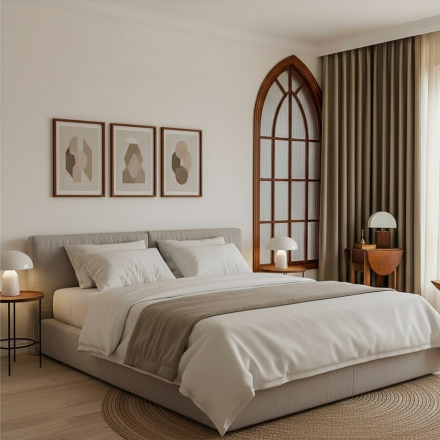 Rideau jacquard marron occultant chambre | Imperial | Instant Rideau