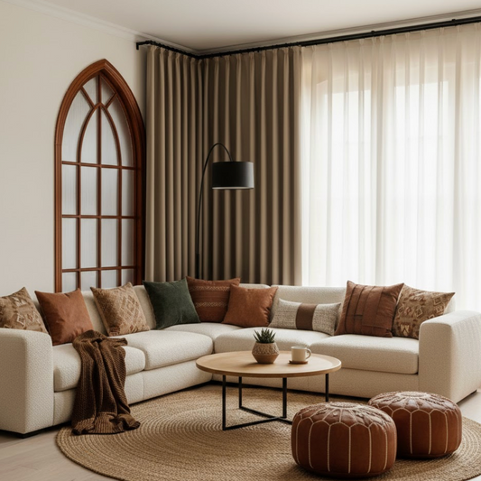 Rideau jacquard marron occultant | Imperial | Instant Rideau