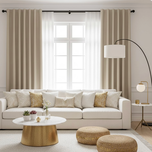 Rideau jacquard sable occultant | Imperial | Instant Rideau