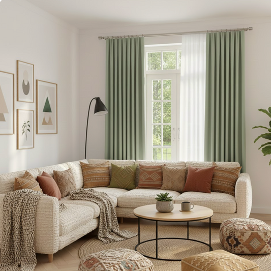 Rideau jacquart vert occultant | Imperial | Instant Rideau