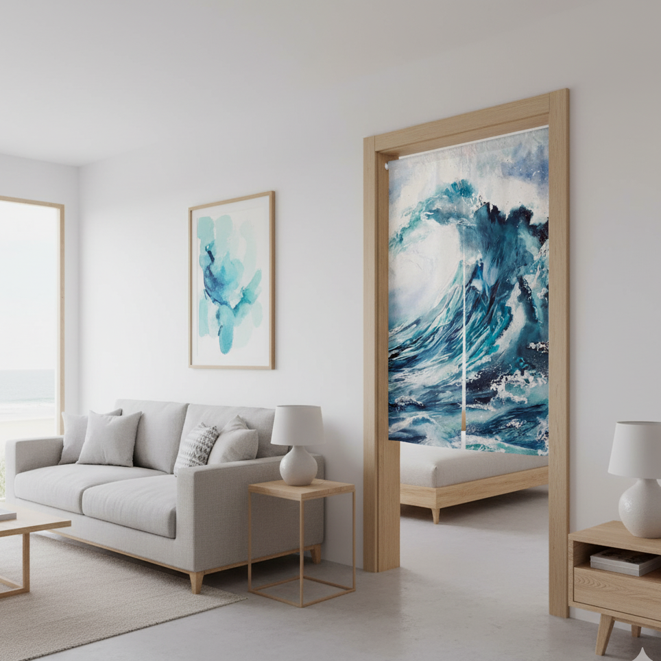 rideau japonais mer sur porte | Noren | Instant Rideau