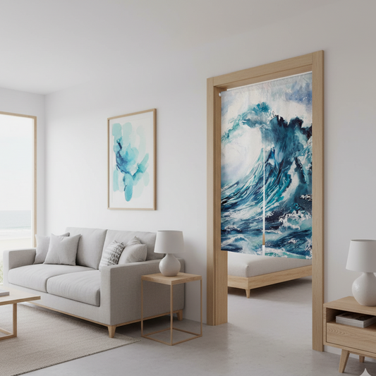 rideau japonais mer sur porte | Noren | Instant Rideau