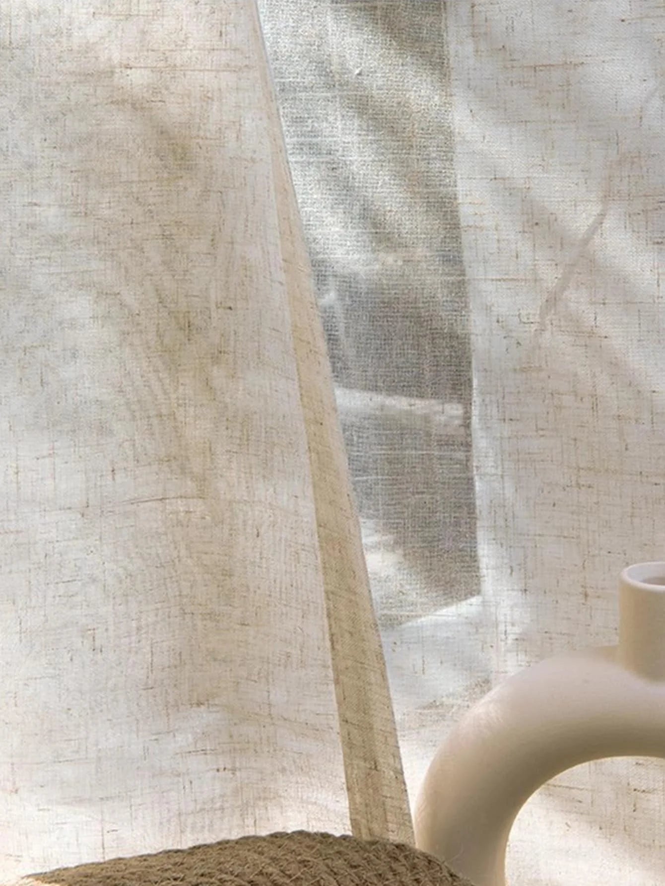 Rideau en lin beige léger à tombé fluide pour décoration épurée | Lino Instant Rideau