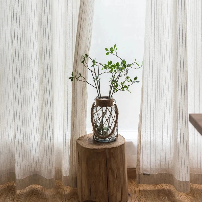 Rideau lin coton avec decoration | Rayo | Instant Rideau