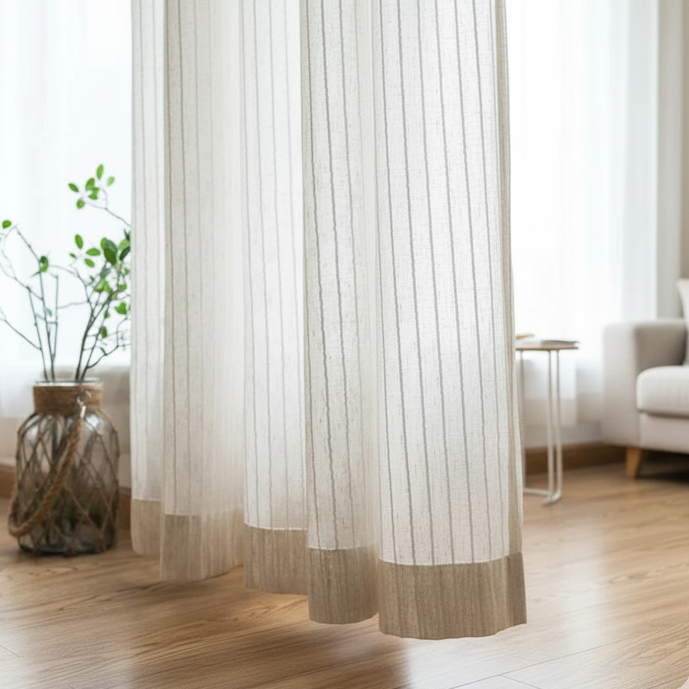 Rideau lin coton dans un salon boheme | Rayo | Instant Rideau