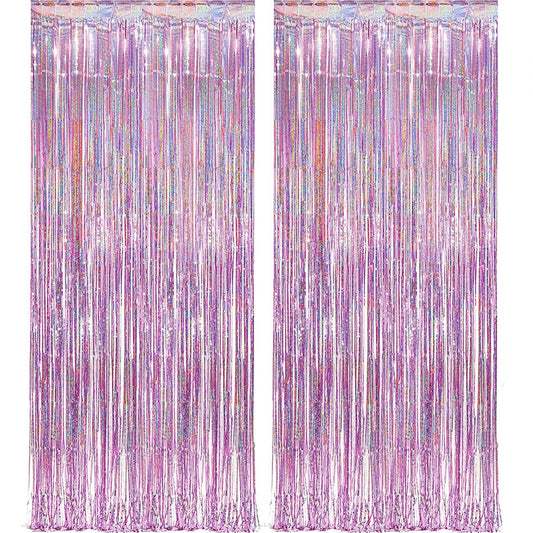 Décoration murale mauve métallisée pour événement festif | Instant Fêtes