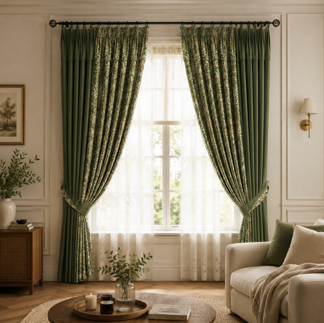 Rideau moderne pour salon conçu pour mettre en valeur une fenêtre et créer une décoration élégante et actuelle dans la pièce de vie | Majestia | Instant rideau
