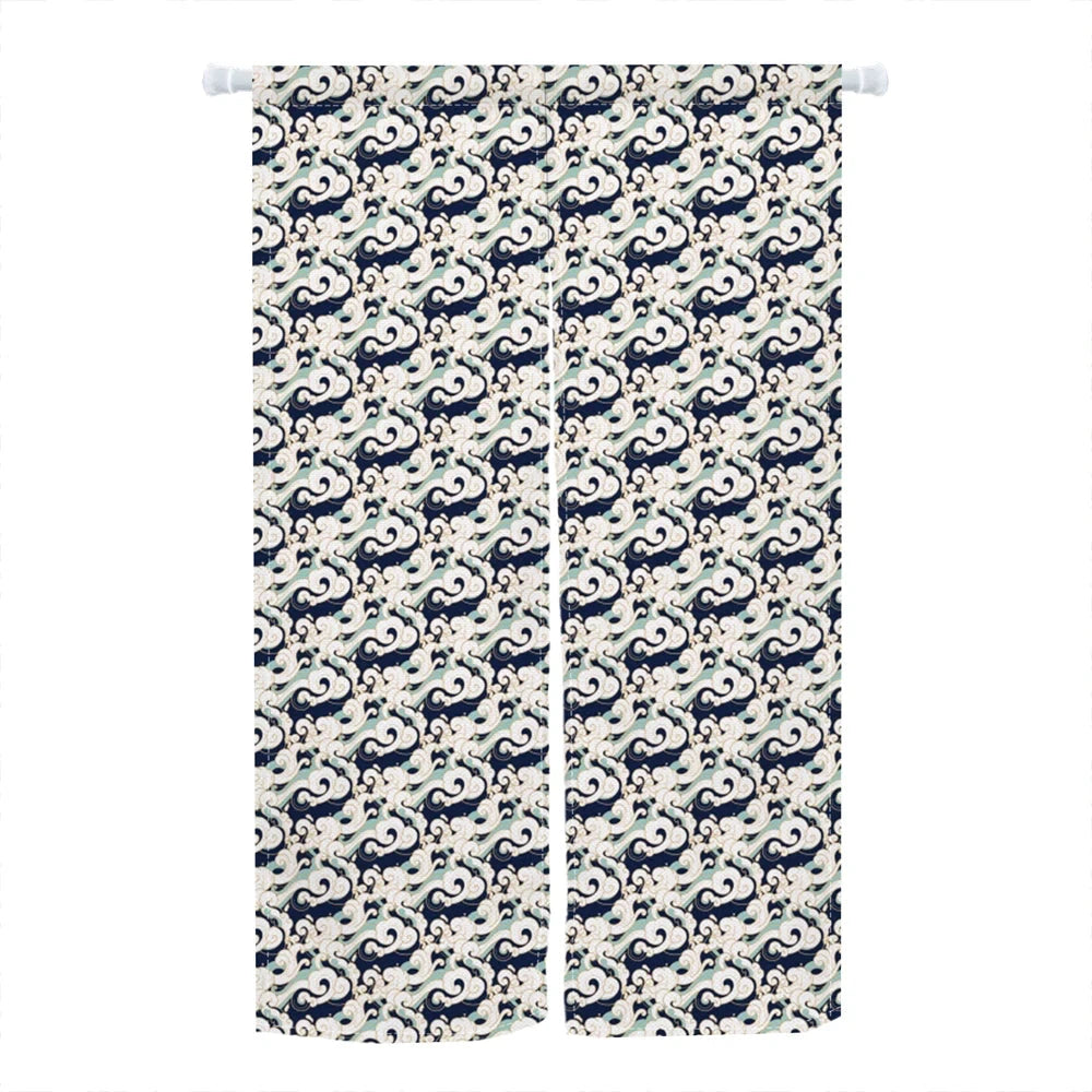 Rideau motif japonais | Noren | Instant Rideau Mini vague / L65 x H90