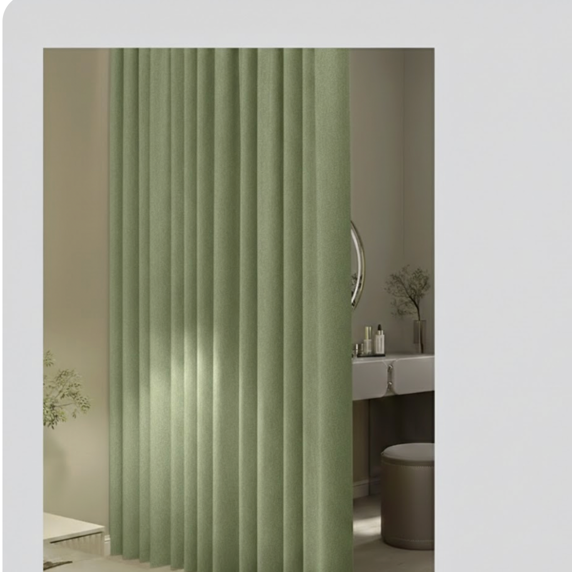 Rideau occultant premium vert pour chambre, salon et confort visuel optimal | Silencio | Instant Rideau