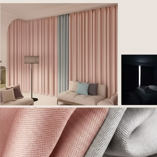 Rideau occultant et insonorisé rose-gris pour chambre | Silencio | Instant Rideau