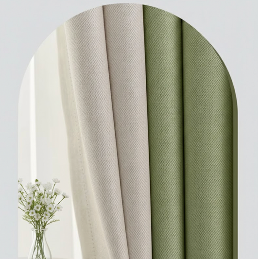 Rideau occultant et insonorisé vert-beige pour chambre et salon, isolation phonique et thermique | Silencio | Instant Rideau