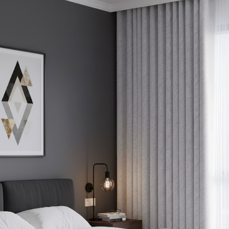 Rideau occultant isolant gris clair en chenille | Héritage | Instant Rideau