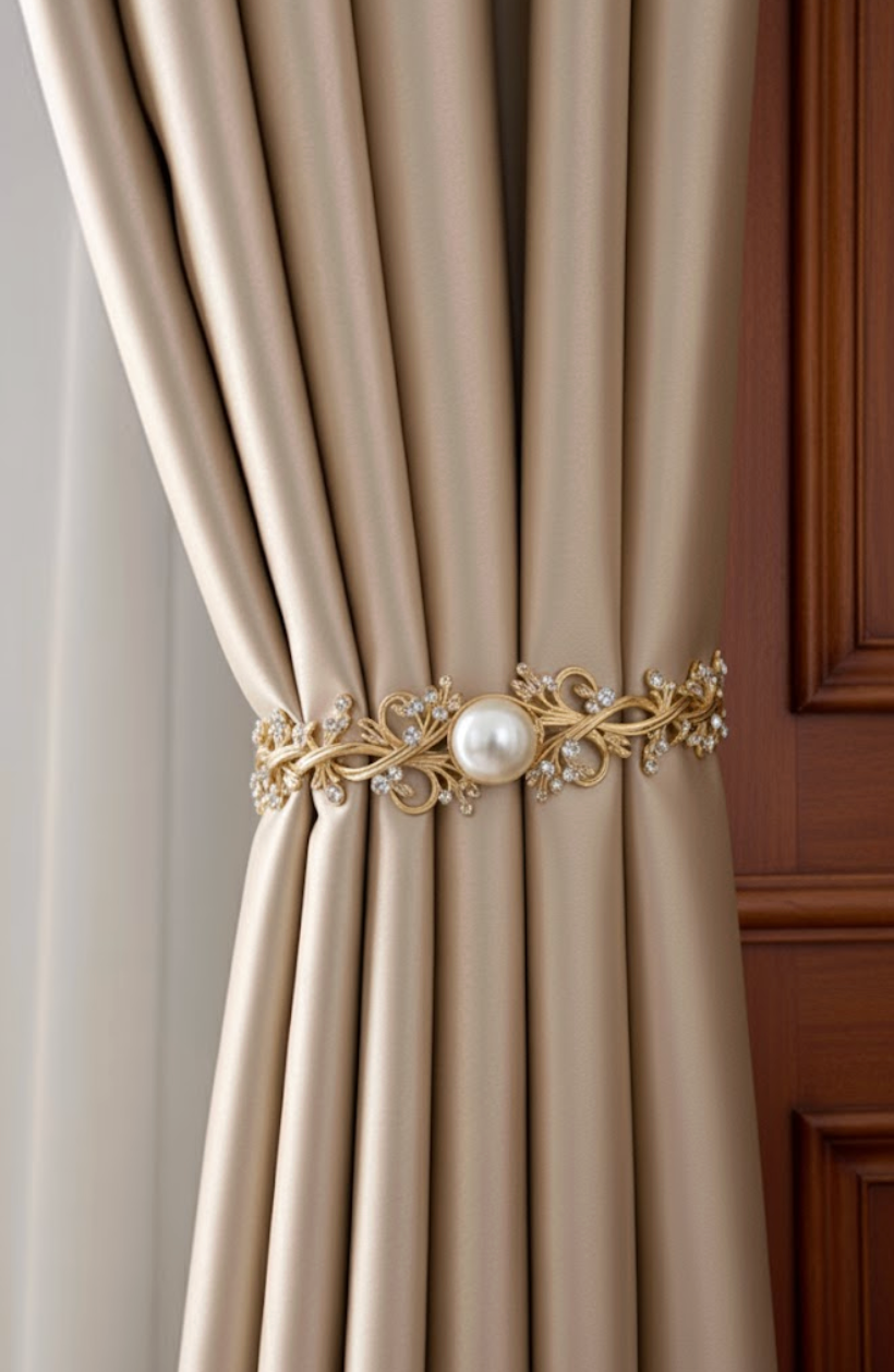 rideau occultant beige attache