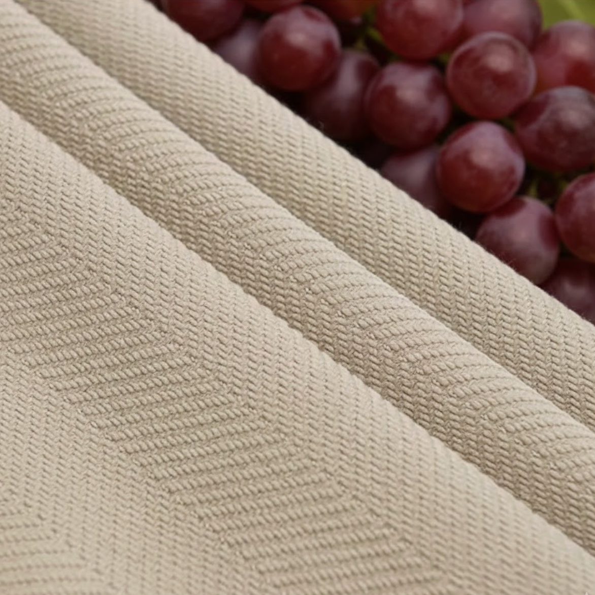 Rideau occultant épais beige motif tissus | Velunia | Instant Rideau