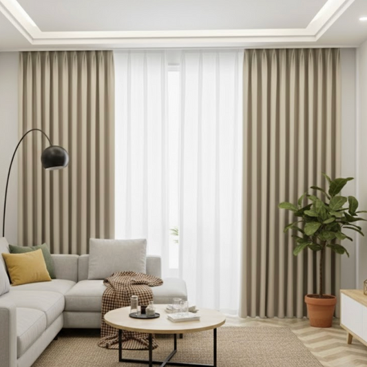 Rideau occultant épais beige | Velunia | Instant Rideau