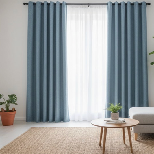 Rideau occultant epais bleu  | Velunia | Instant rideau