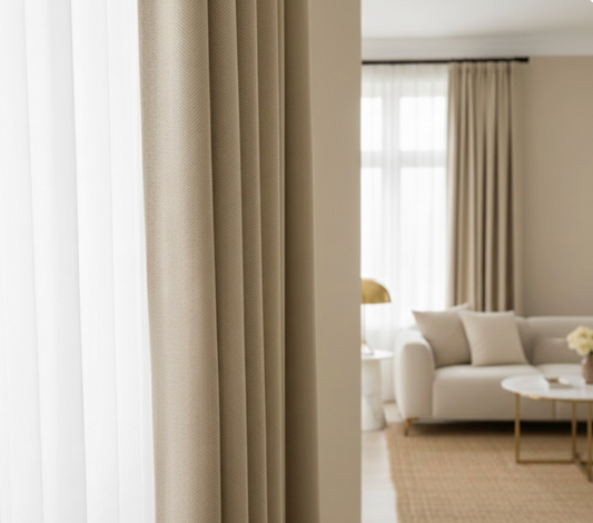 Rideau occultant épais marron salon | Vélunia | Instant Rideau