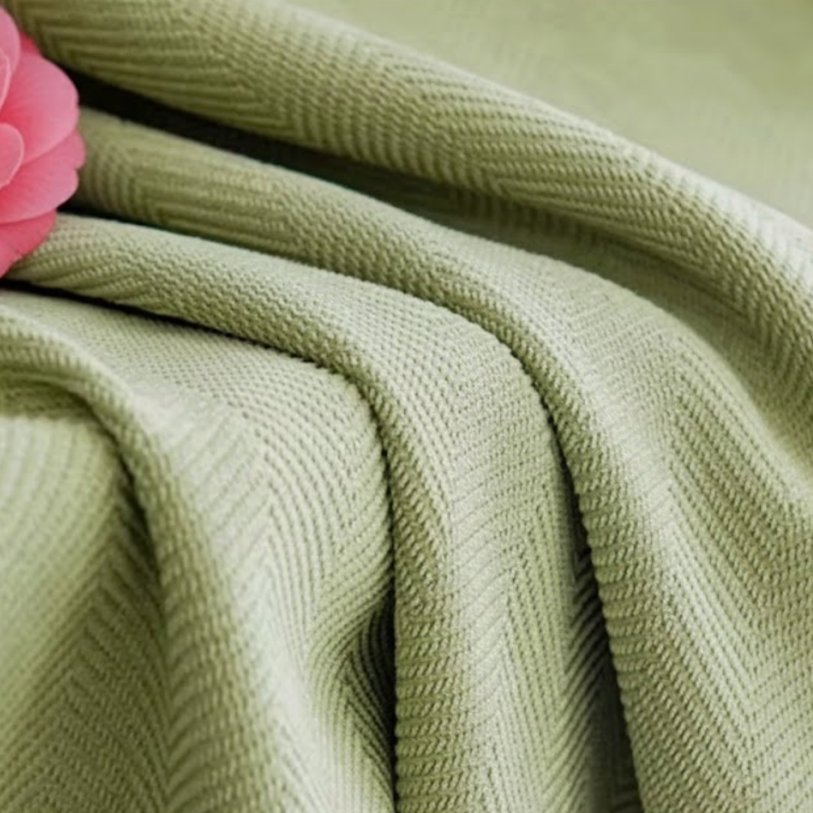 Rideau occultant épais vert tissus  | Vélunia| Instant Rideau