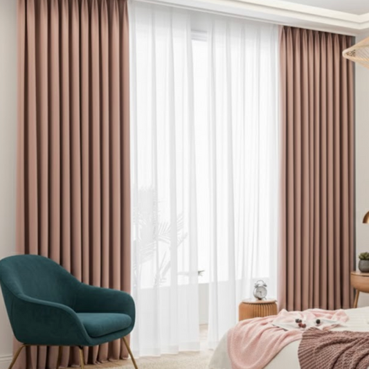 Rideau occultant épais vieux rose chambre | Velunia | Instant rideau