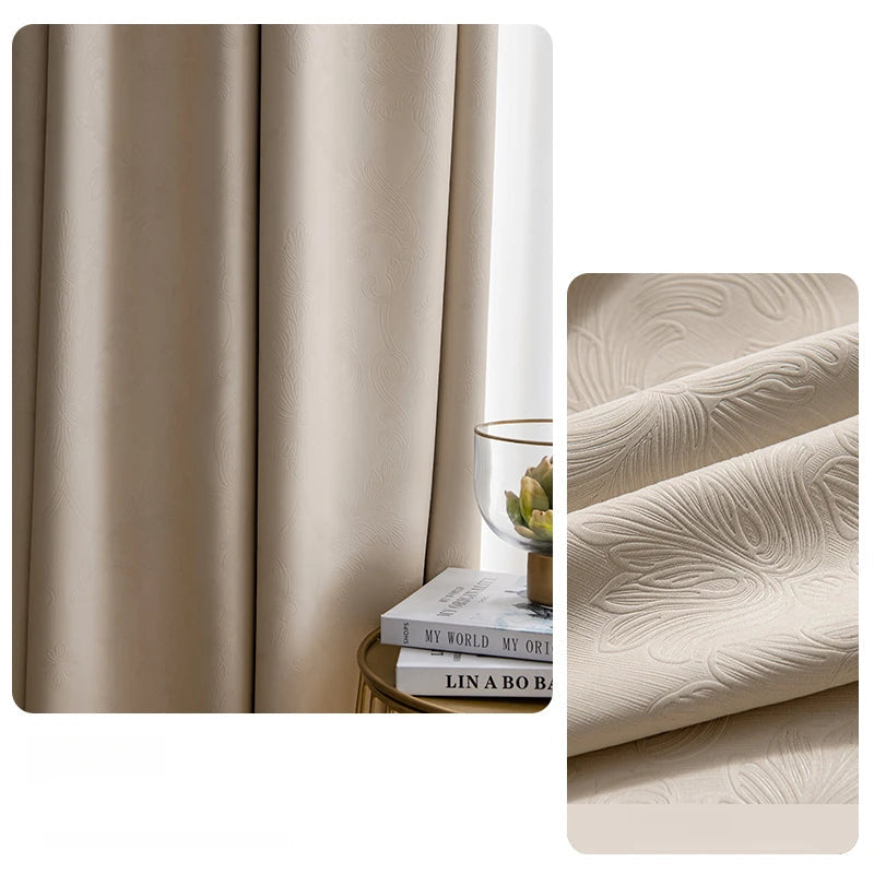 Rideau occultant thermique beige clair moderne et élégant | Vionelle | Instant rideau