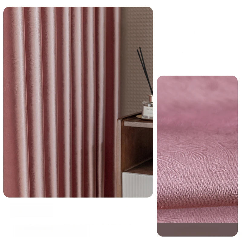 Rideau occultant thermique rose salon decoration | Vionelle | Instant rideau