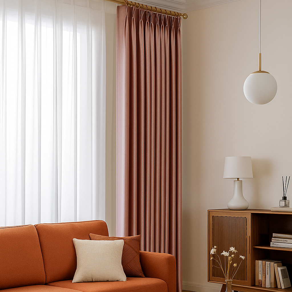 Rideau occultant thermique rose | Vionelle | Instant Rideau