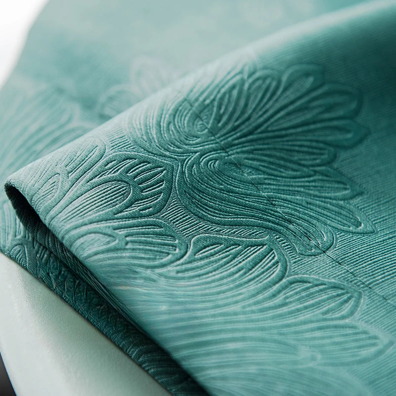 Rideau occultant thermique vert tissu motif moderne | Vionelle | Instant rideau 