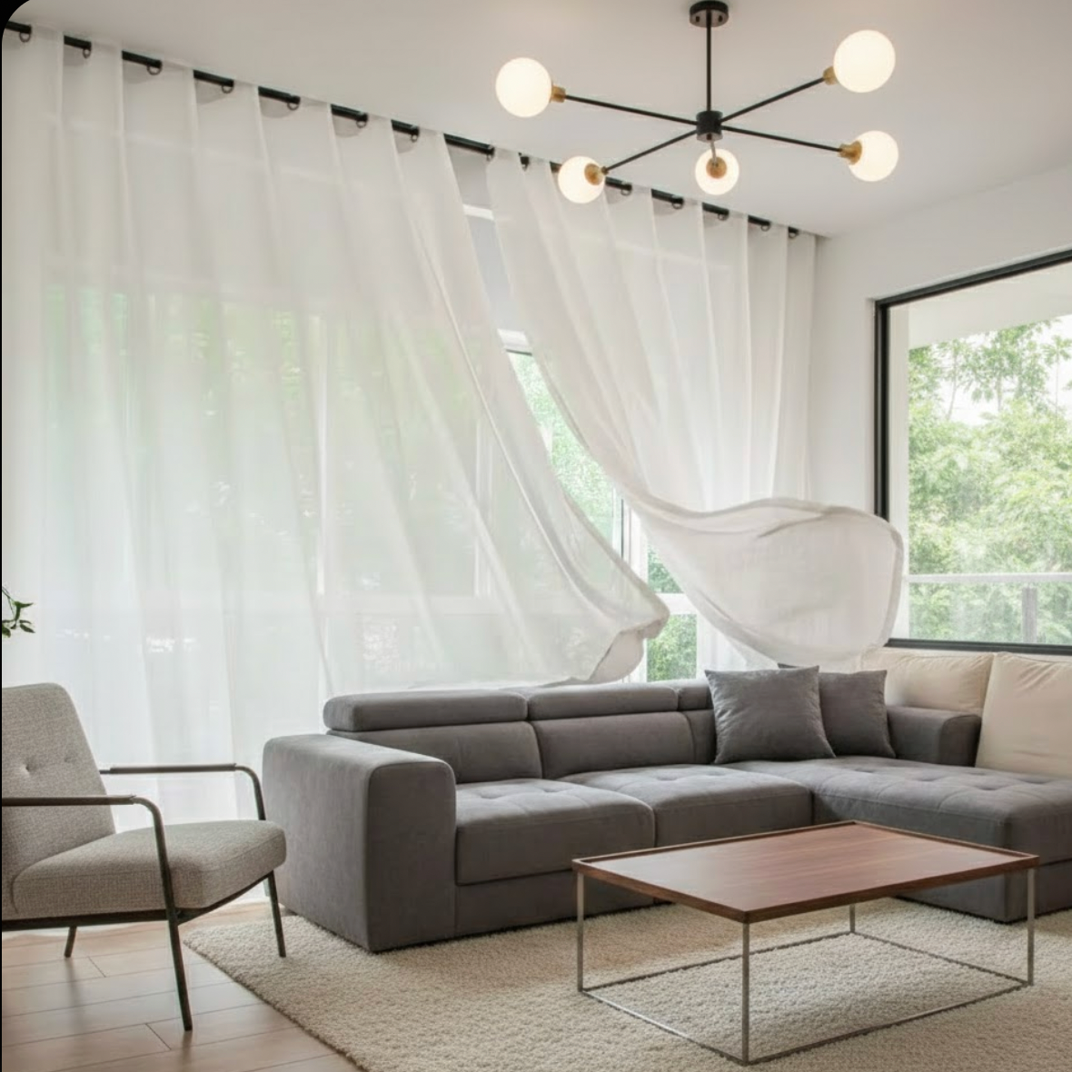 rideau poche large facile installation salon chambre | Linera | Instant Rideau