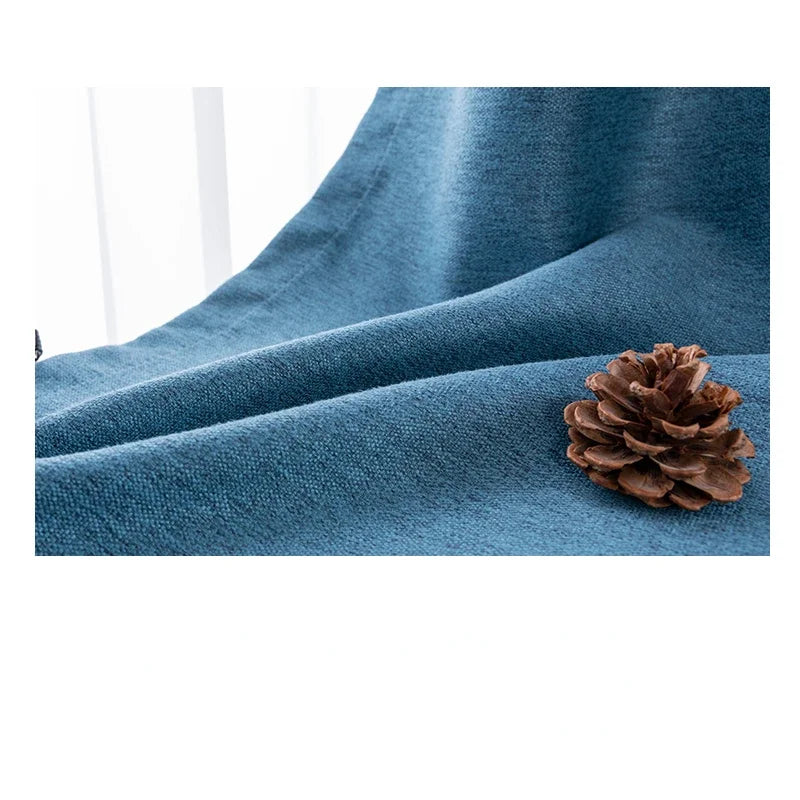 Rideau polyester 100 % bleu pour salon ou chambre, élégant, fonctionnel et silencieux | Silencio | Instant rideau