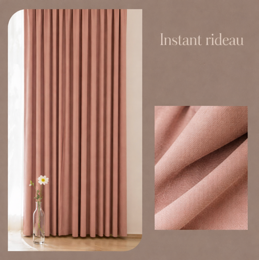Rideau rose doux occultant et insonorisé, parfait pour chambre ou salon | Sonara | Instant rideau