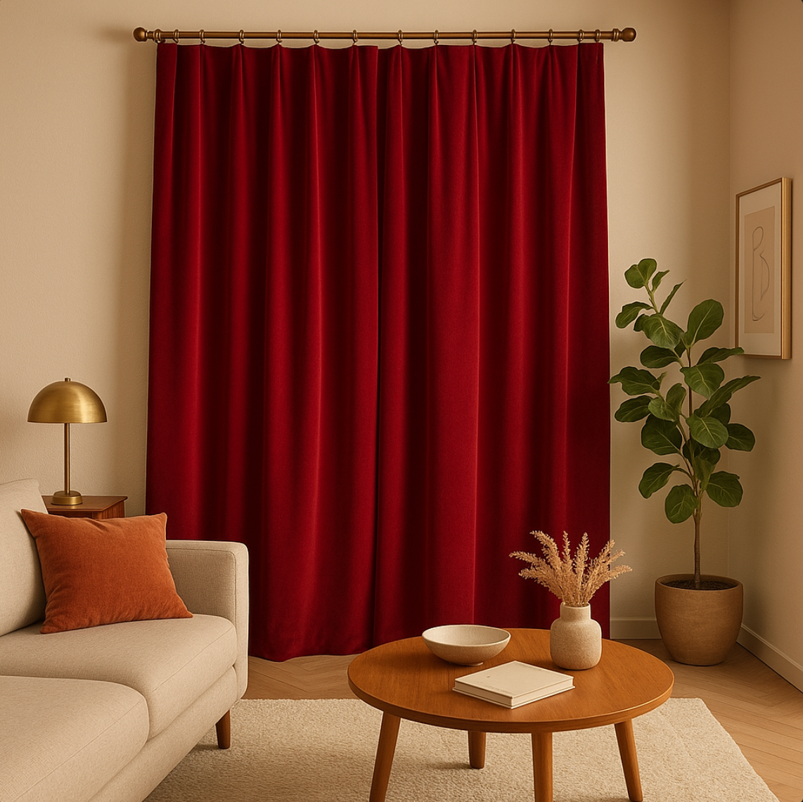 Rideau velours rouge semi occultant pour intérieur chic, style luxe et chaleureux | Velvet | Instant rideau